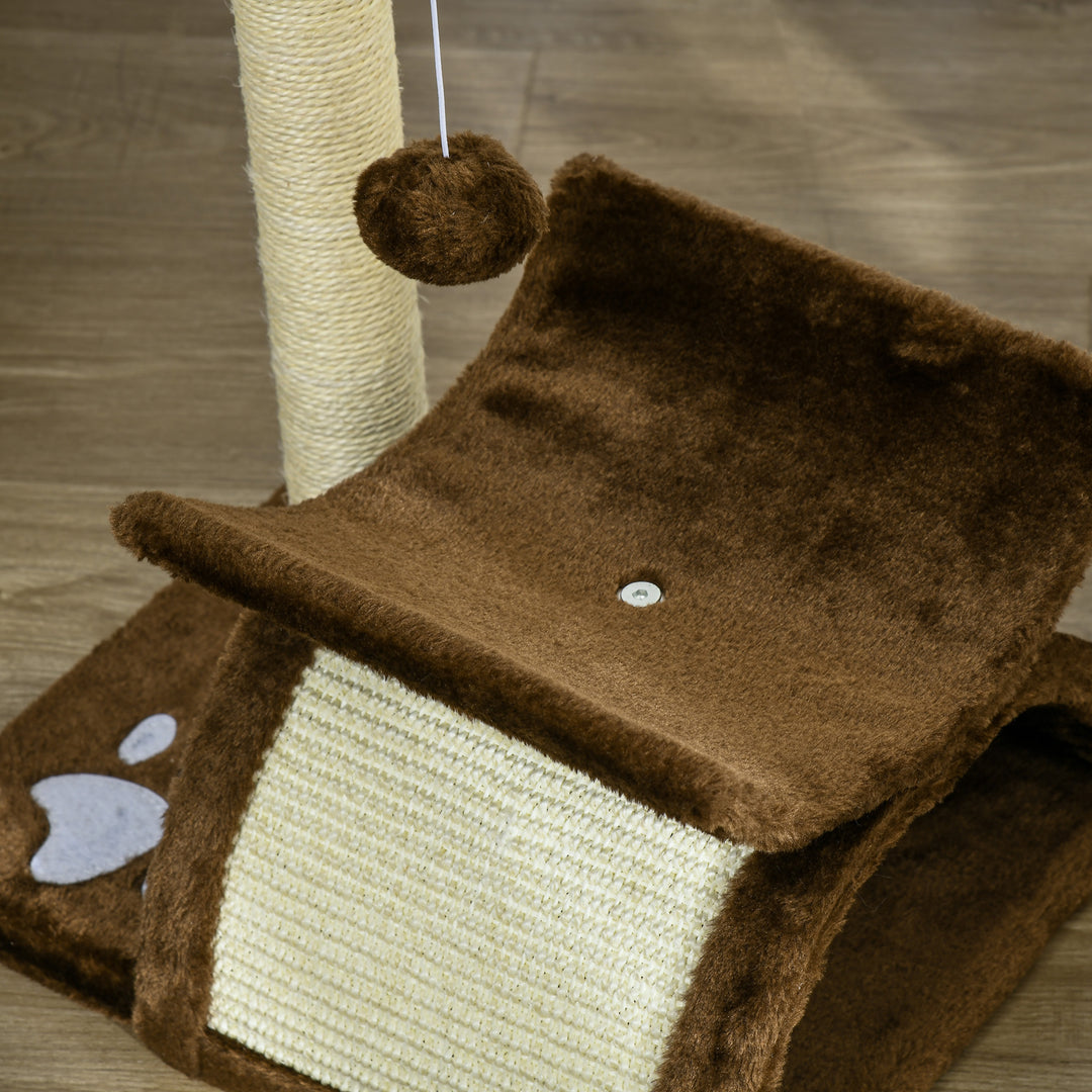 Cat Tree, Plush, 40Lx30Wx43H cm-Brown