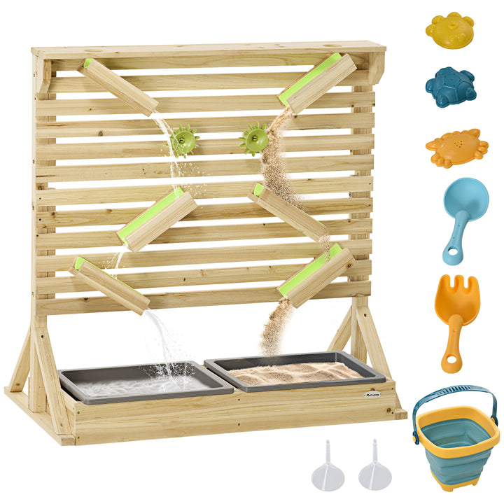 Outdoor Kids Running Water and Sand Playset, with 18 Accessories