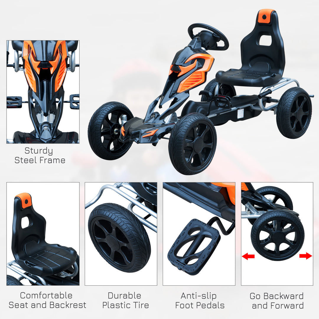 Kids Ride On Pedal Go Kart Indoor Outdoor Sports Toy Braking System