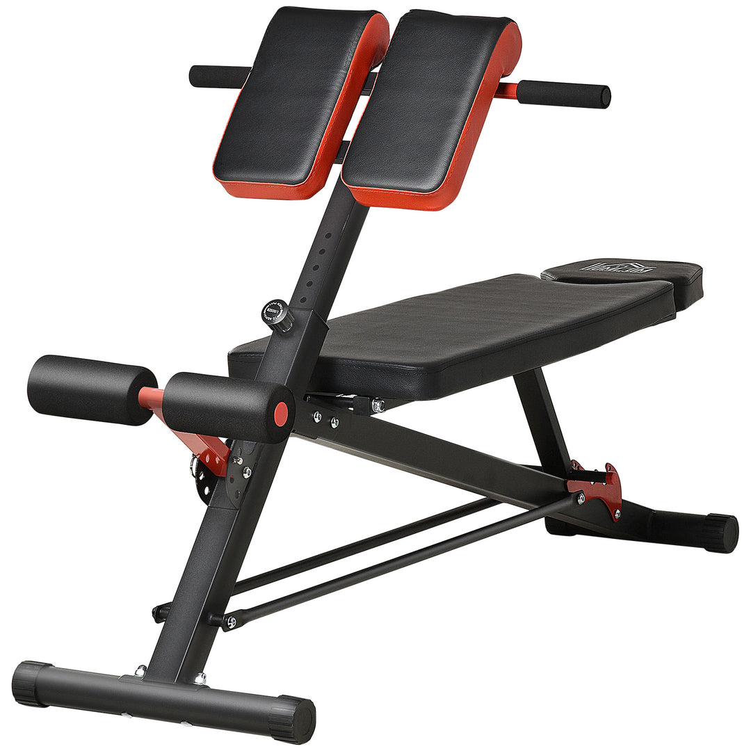 HOMCOM Multifunctional Hyper Dumbbell Bench Indoor Fitness Machine Weights Work Out Ab Sit Up Decline Flat Sit up