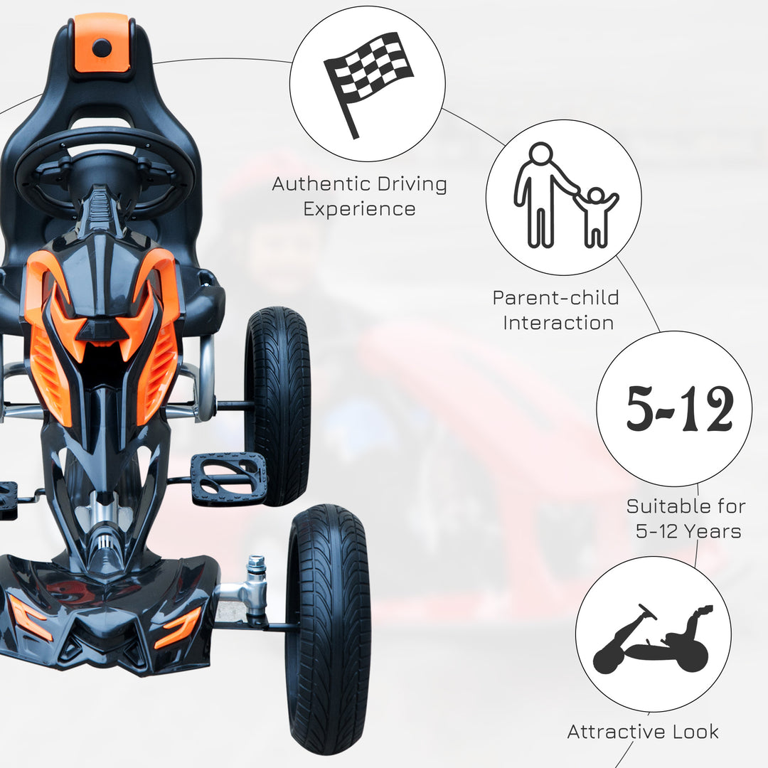 Kids Ride On Pedal Go Kart Indoor Outdoor Sports Toy Braking System