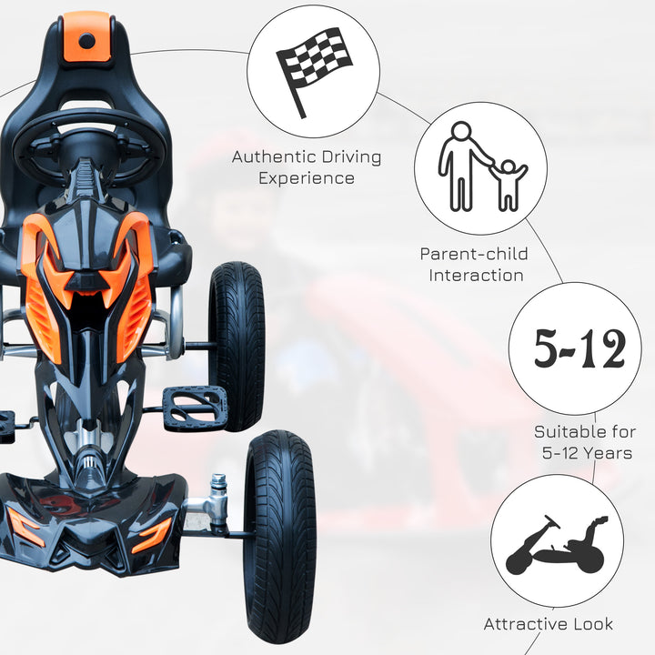 Kids Ride On Pedal Go Kart Indoor Outdoor Sports Toy Braking System