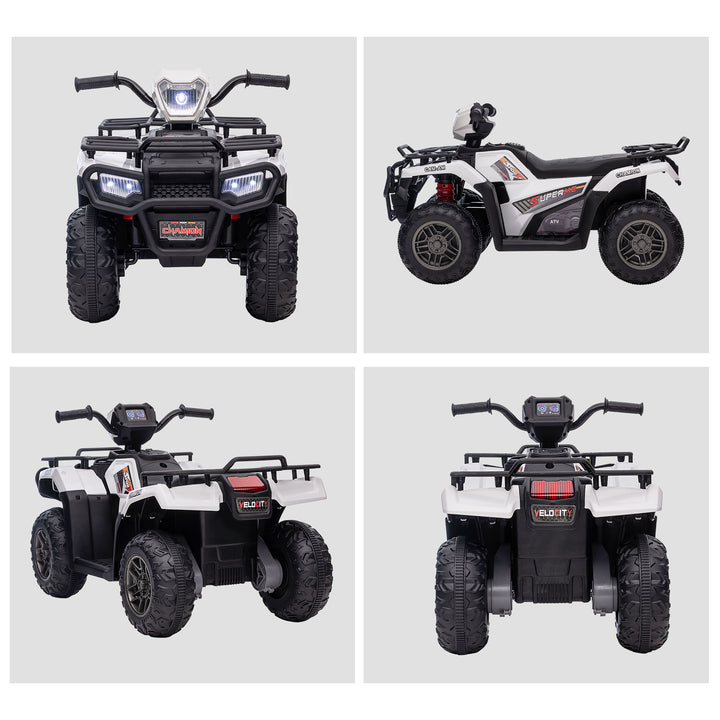 12V Kids Quad Bike with Forward Reverse Functions, Ages 3-5 Years - White