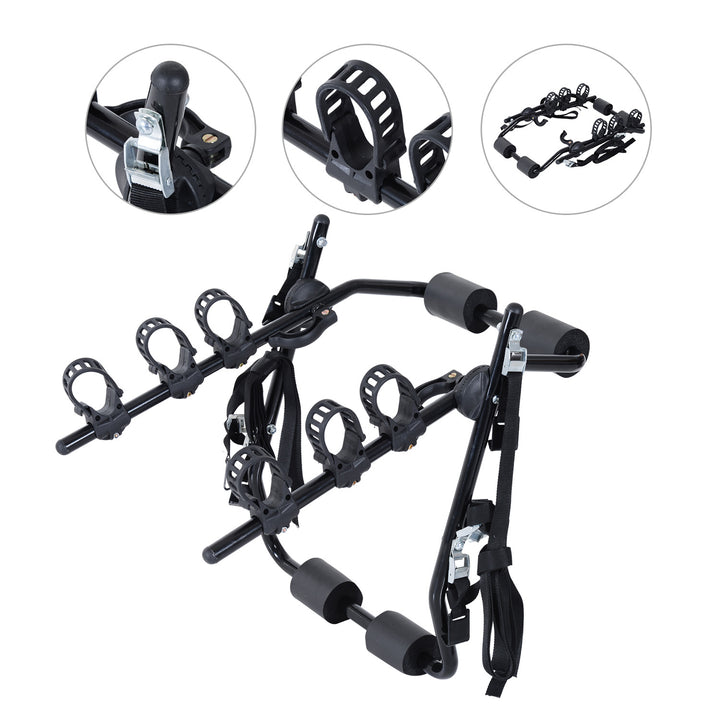 3 Bicycles Car Carrier Rack-Black