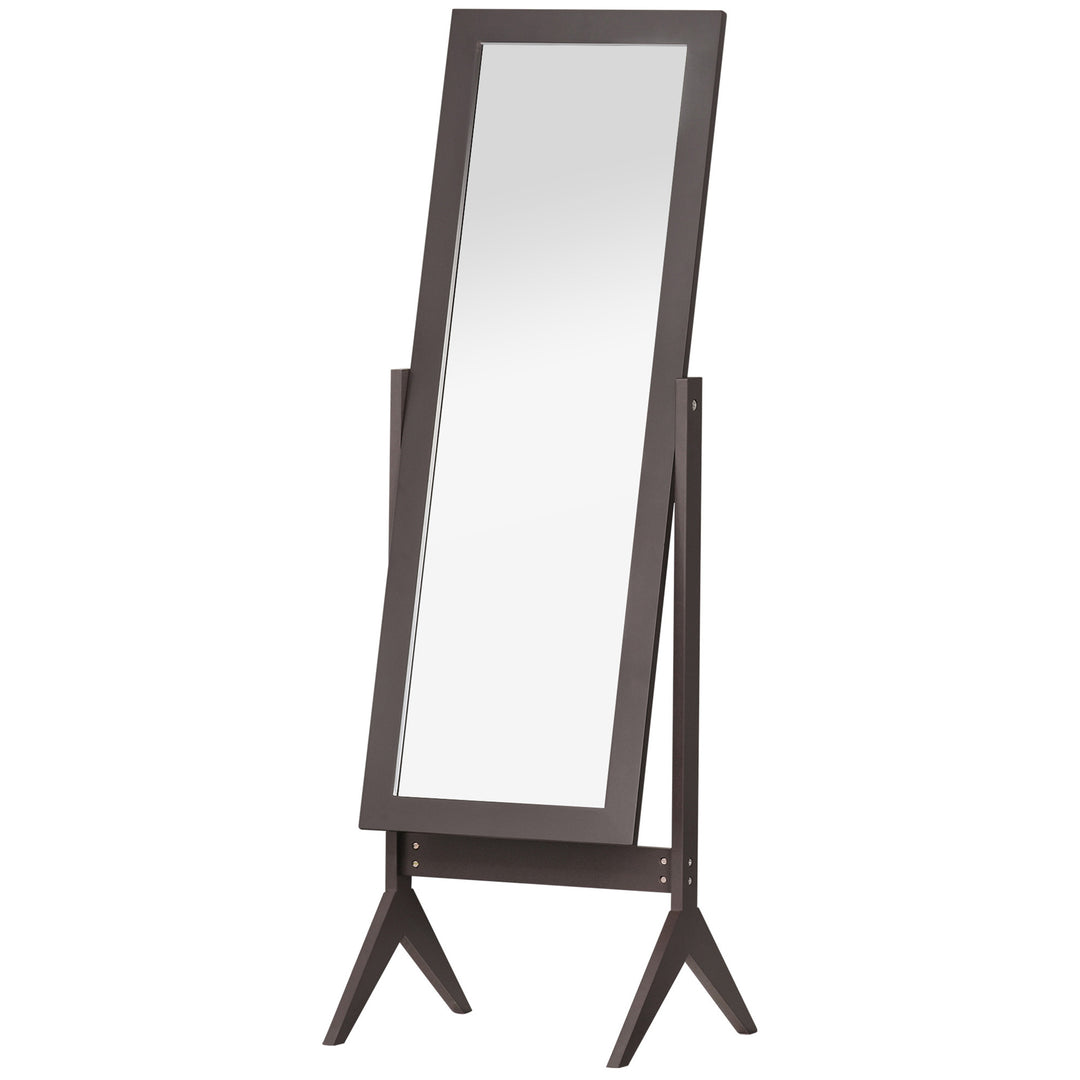 Freestanding Dressing Mirror Bedroom Tall Adjustable Angle 148x47cm Brown