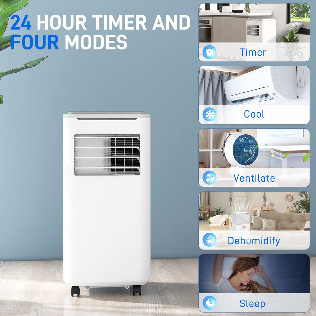 9,000 BTU Portable Air Conditioner, Smart Home WiFi Compatible, Dehumidifier Cooling Fan for Room up to 20m², with Remote, LED Display White