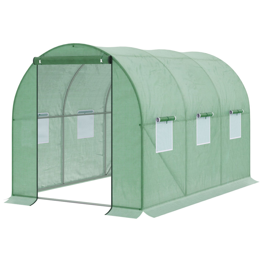 Walk in Polytunnel Outdoor Garden Greenhouse with Windows and Door (3 x 2M)