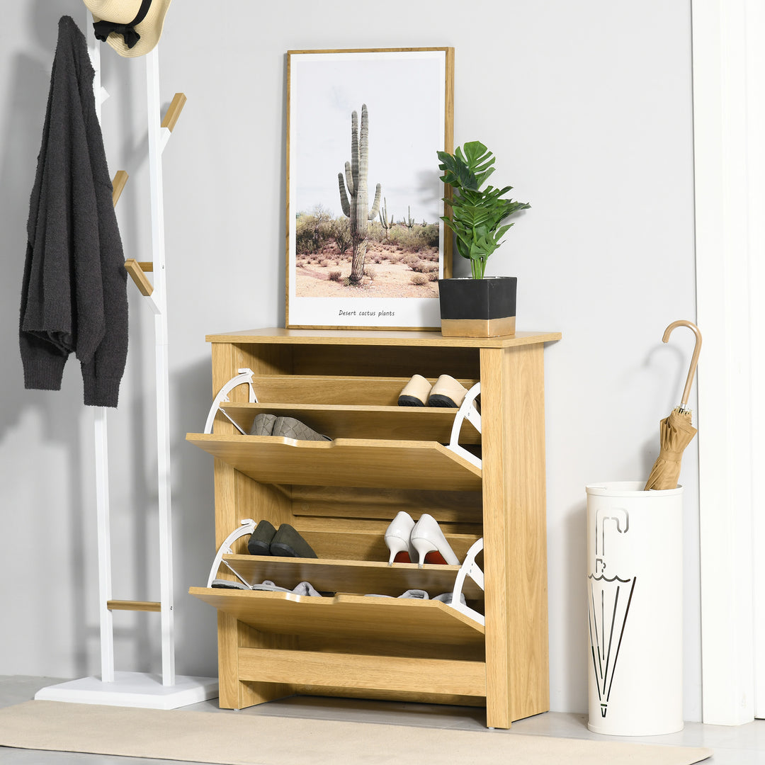 Shoe Storage Cabinet Modern Stylish Furniture Brown