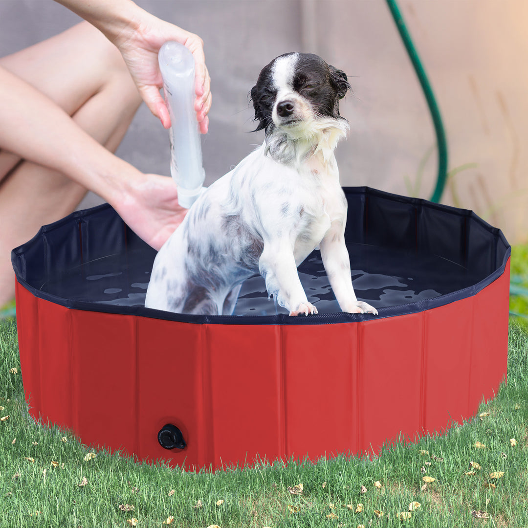 Non-Slip Foldable  Pet Swimming Pool-Red