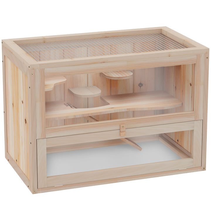 Wooden Hamster Cage Small Animal House Pets at Home, 60 x 35 x 42 cm