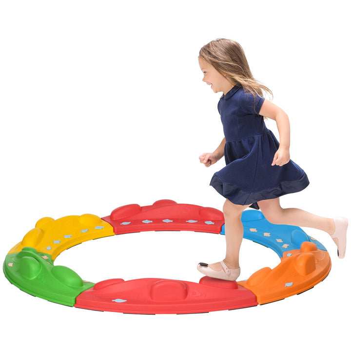 Kids Balance Beam, Kids 6 Pieces Stepping Stones Obstacle Course, for Ages 3-8 Years - Multicoloured
