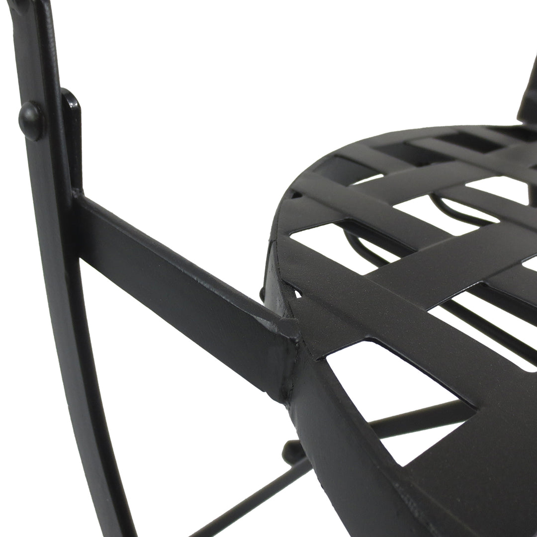 3 PCs Garden Mosaic Bistro Set Outdoor Patio 2 Folding Chairs &amp; 1 Round Table  Outdoor Metal Furniture Vintage