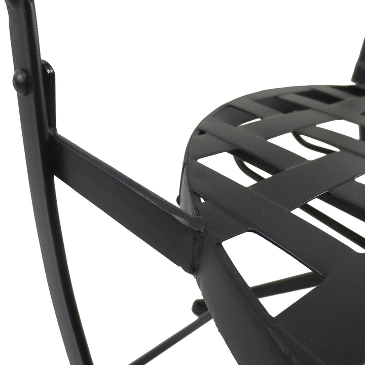 3 PCs Garden Mosaic Bistro Set Outdoor Patio 2 Folding Chairs &amp; 1 Round Table  Outdoor Metal Furniture Vintage
