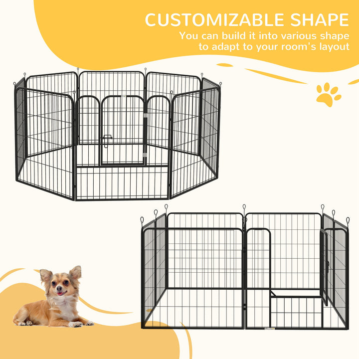 PawHut Heavy Duty 8 Panel Dog Pet Playpen for Puppy Rabbit Enclosure Foldable Indoor Outdoor 80 x 80 cm