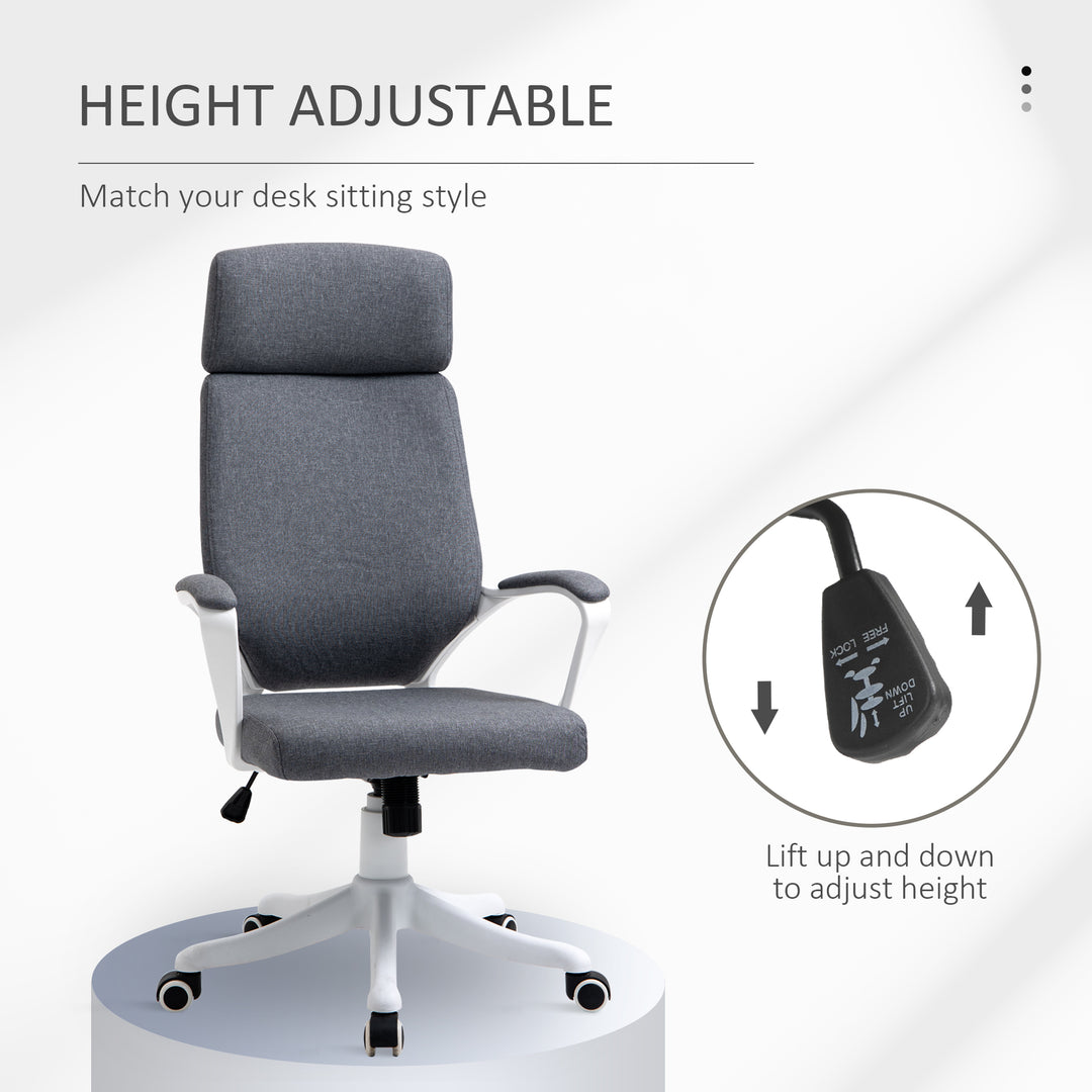 Vinsetto Office Chair High Back 360° Swivel Task Chair Ergonomic Desk Chair with Lumbar Back Support, Adjustable Height