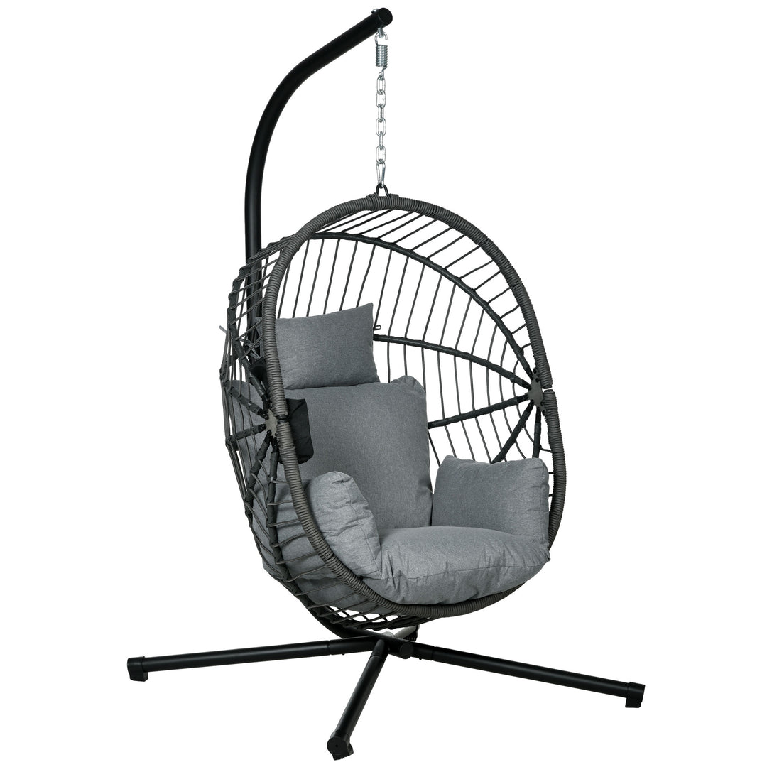 Swing Chair w/ Thick Padded Cushion, Patio Hanging Chair