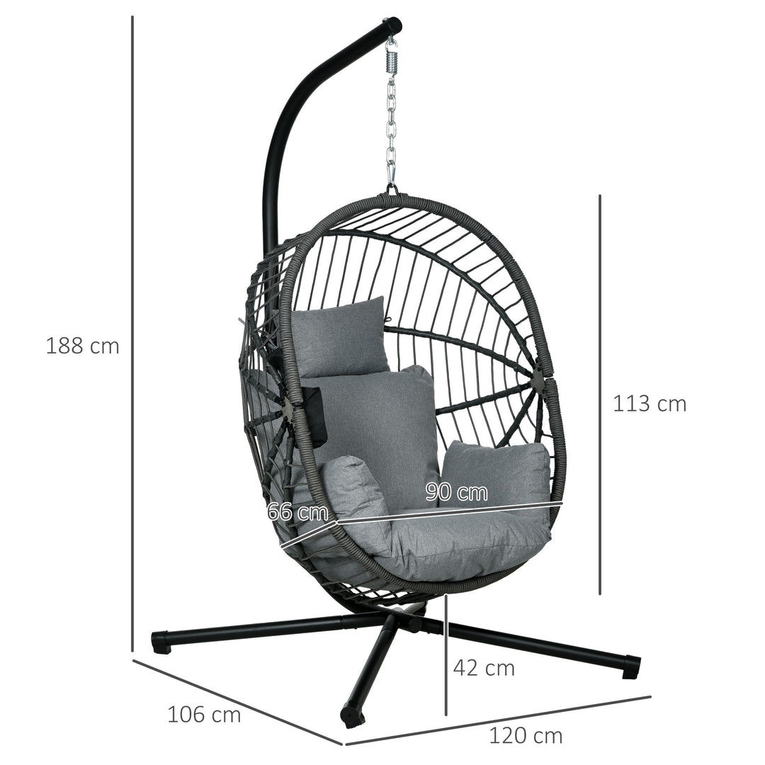 Swing Chair w/ Thick Padded Cushion, Patio Hanging Chair