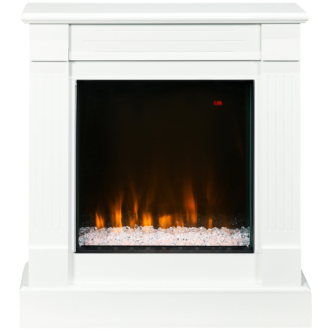 Electric Fireplace w/ Remote Control, Timer- White