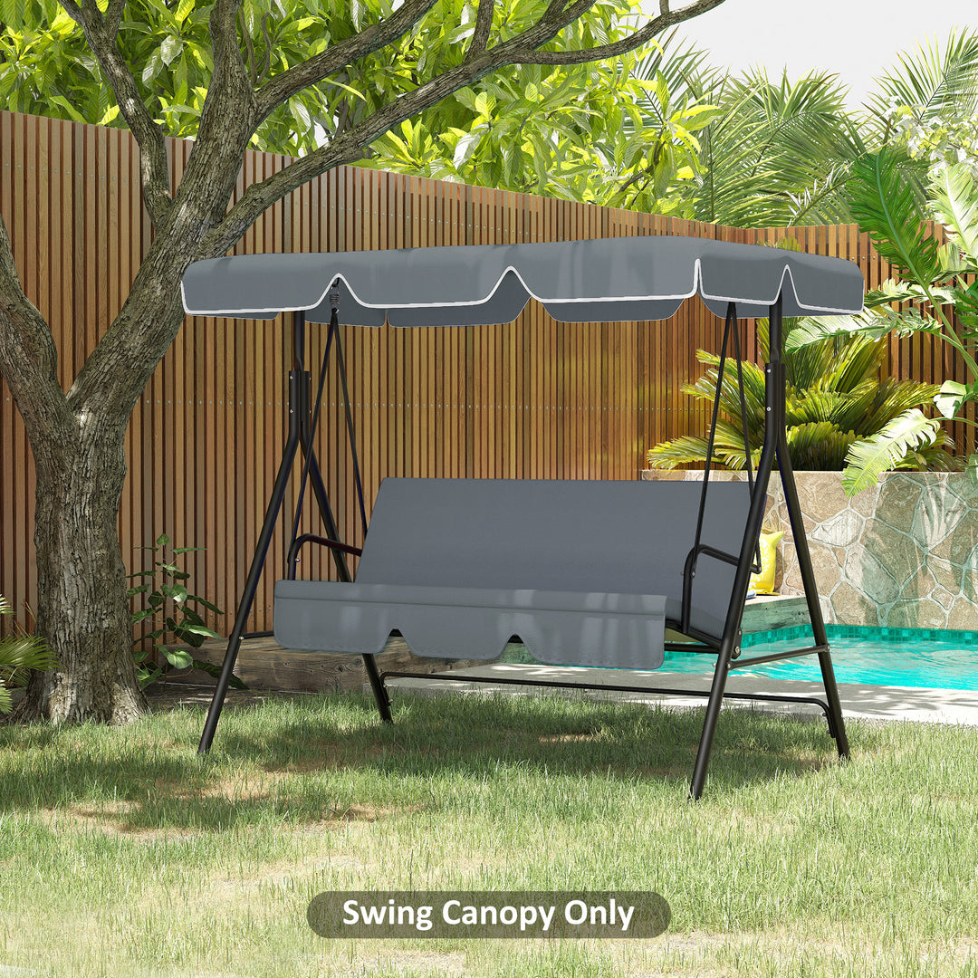 Garden Swing Canopy Replacement 2 Seater - Swing Seat Replacement Cover, (Canopy Only), Dark Grey