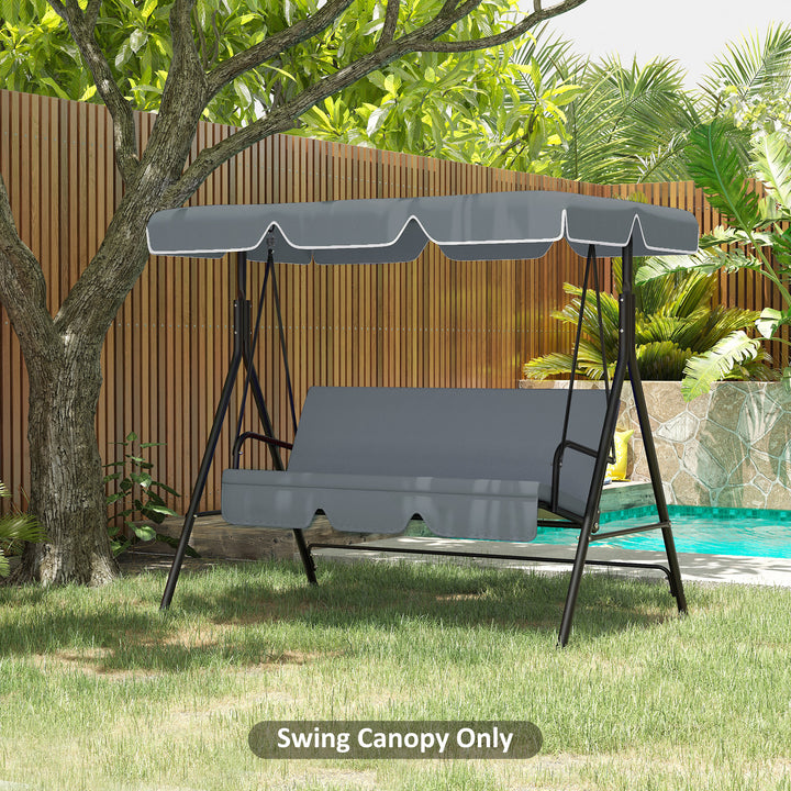 Garden Swing Canopy Replacement 2 Seater - Swing Seat Replacement Cover, (Canopy Only), Dark Grey