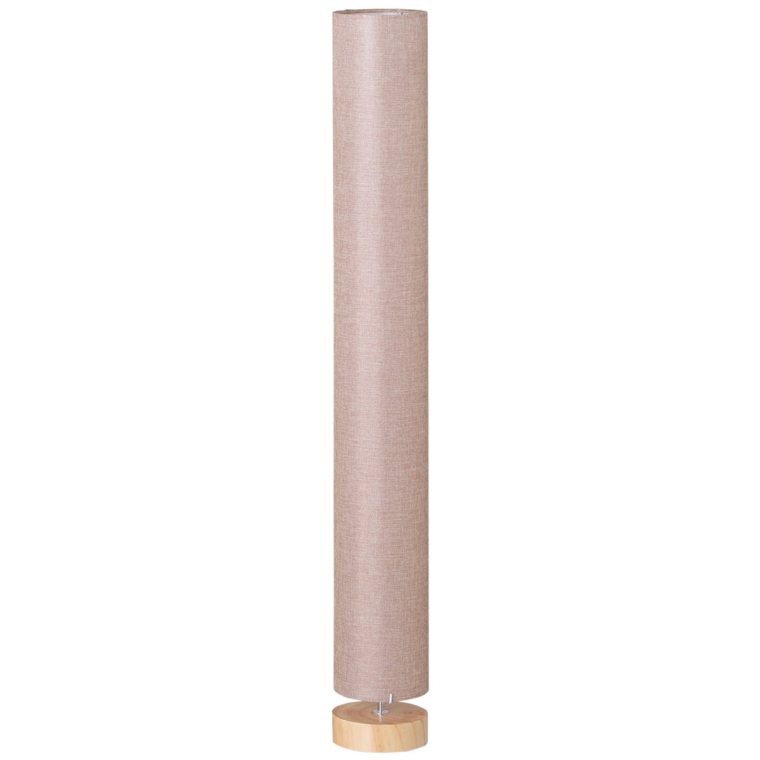 47-Inch Modern Wooden Floor Lamp for Bedroom, Study or Living Space with Fabric Linen Shade (Beige)  120 CM