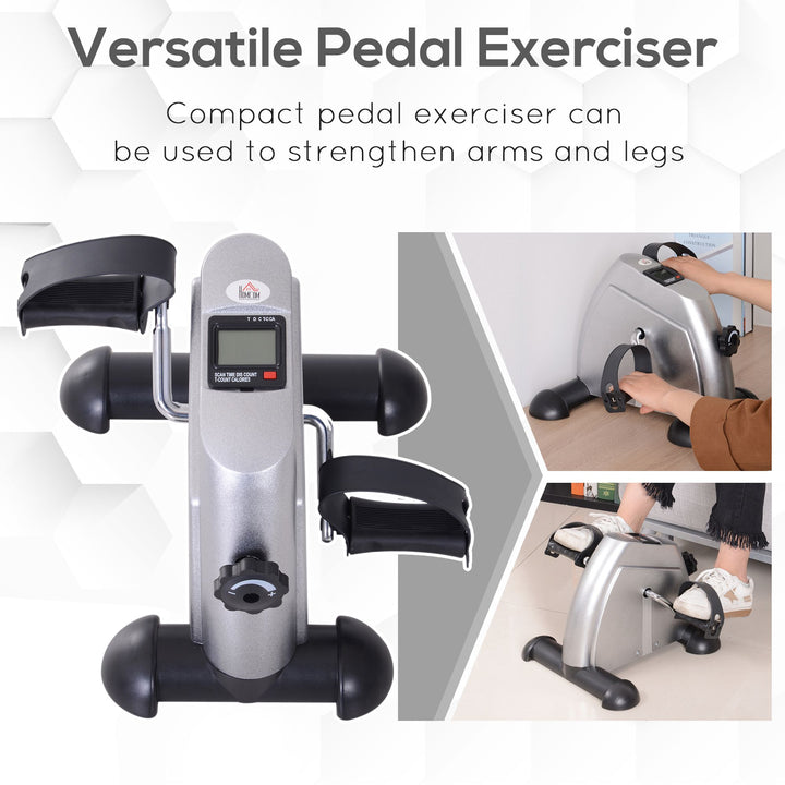 HOMCOM Mini Exercise Bike Fitness W/LCD Display, 9Wx 40Dx 31Hcm-Silver