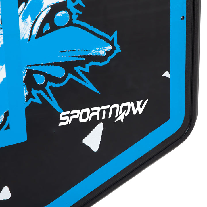 SPORTNOW Wall Mounted Basketball Hoop, Mini Basketball Hoop and Backboard for Kids and Adults, Outdoors and Indoors Door &amp; Wall Use, Blue and White