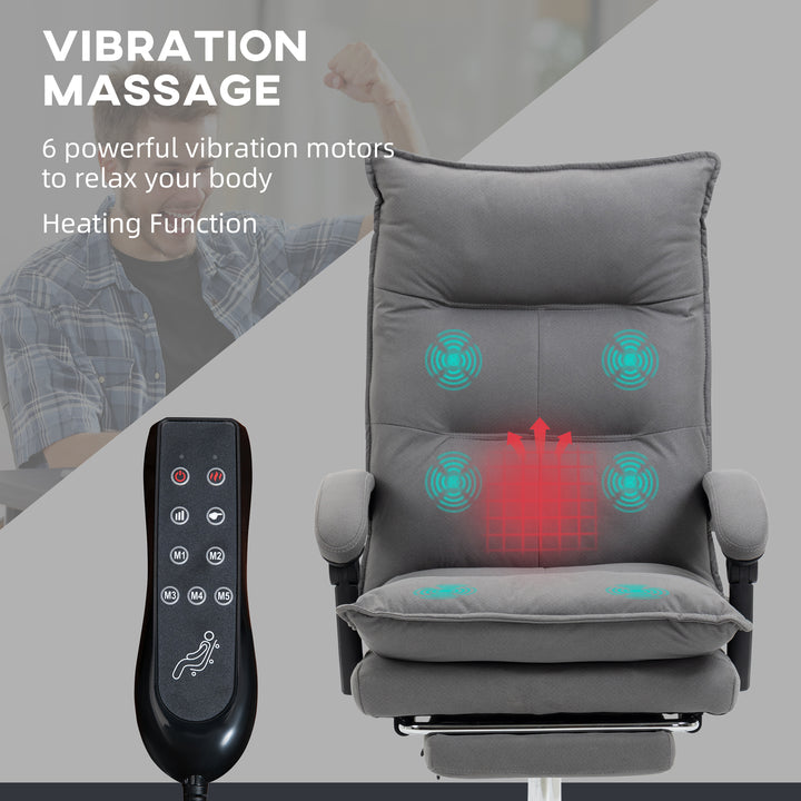 Vinsetto Vibration Massage Office Chair with Heat, Grey