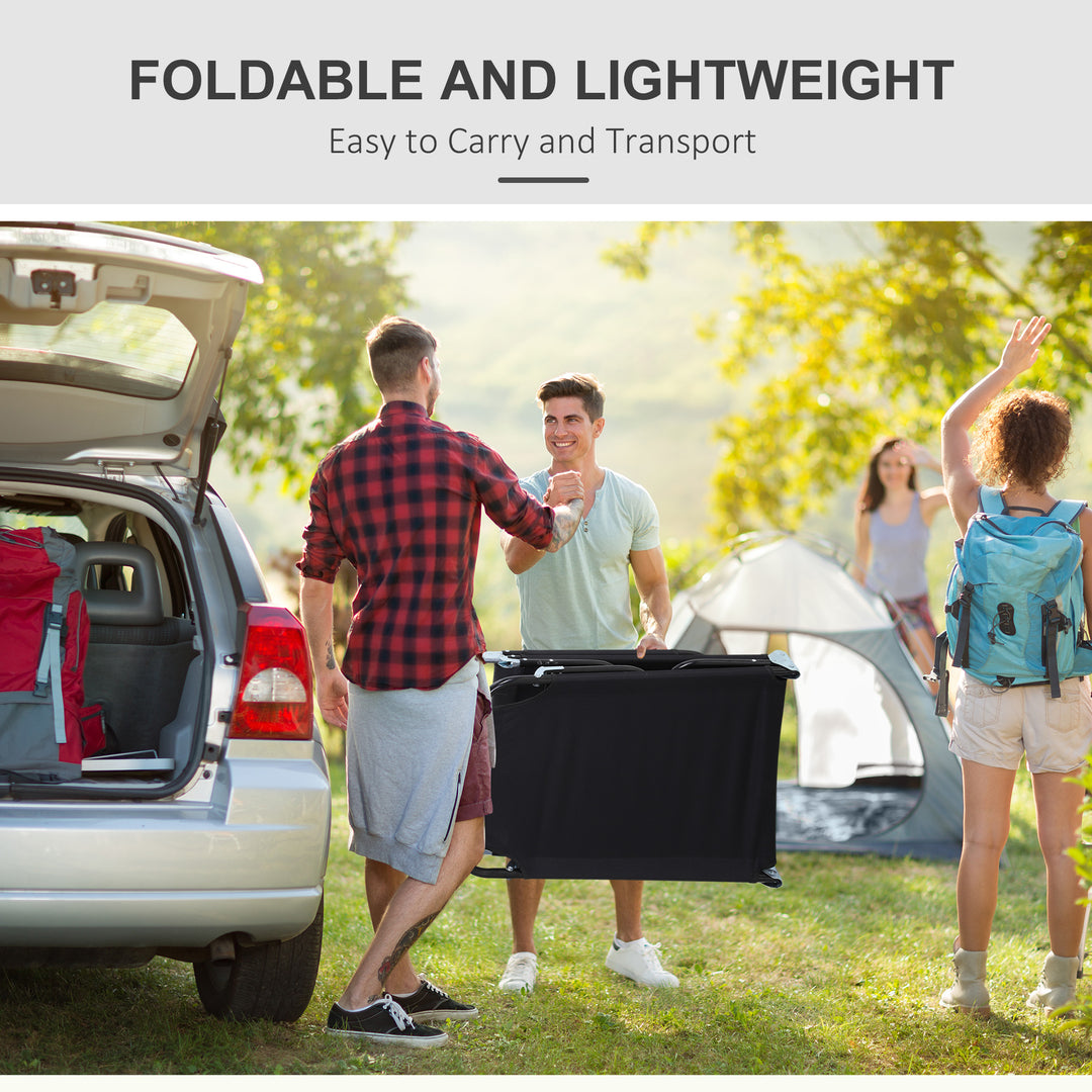 Outsunny Portable Folding Sun Lounger With 5-Position Adjustable Backrest Relaxer Recliner with Lightweight Frame Great for Pool or Sun Bathing Black