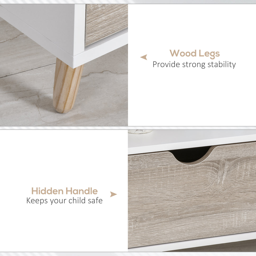 HOMCOM Particle Board TV Media Unit White/Oak