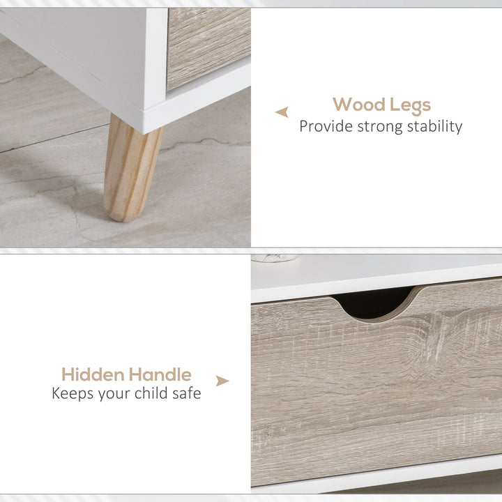 HOMCOM Particle Board TV Media Unit White/Oak