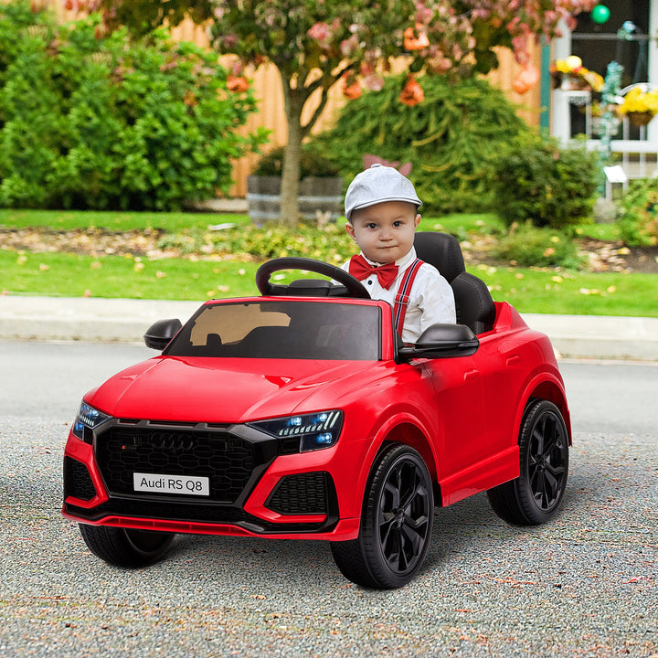 Compatible 6V Battery-powered Kids Electric Ride On Car Audi RS Q8 Toy with Parental Remote Control Music Lights USB MP3 Bluetooth Red