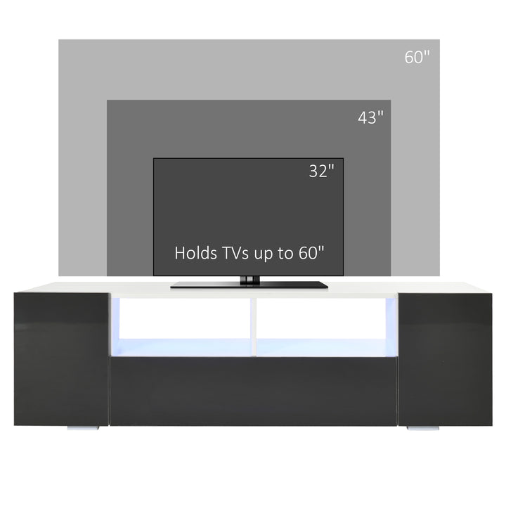 Modern TV Stand Unit for TVs up to 60" with LED Lights - Grey