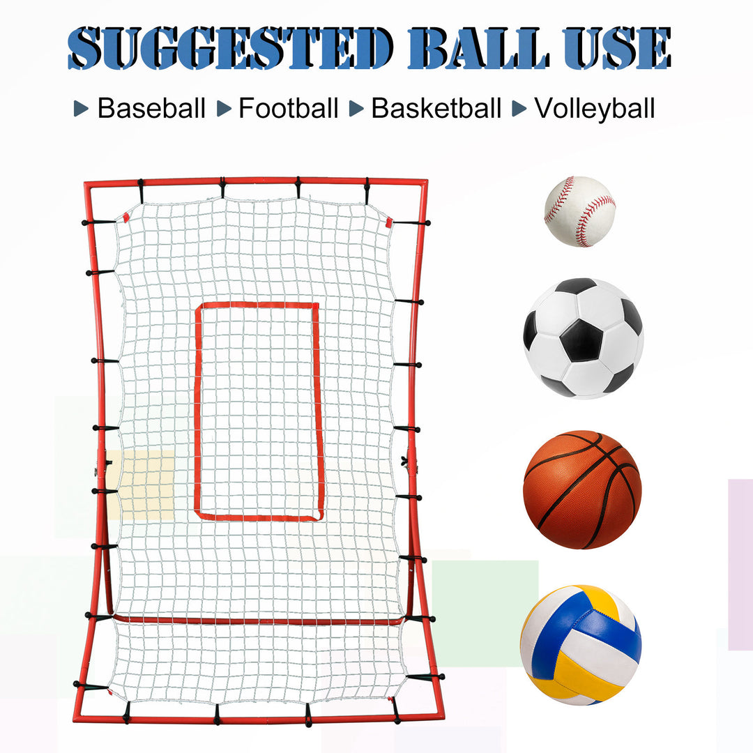 Steel Frame Adjustable 5-Angle Rebounder Goal Red/White