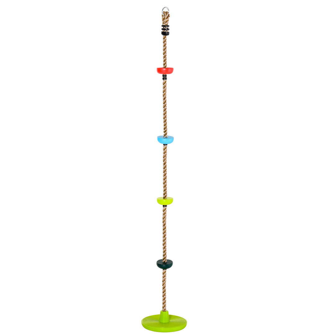 Multicolor Kid Climbing Rope Disc Swings Seat Set with Platforms