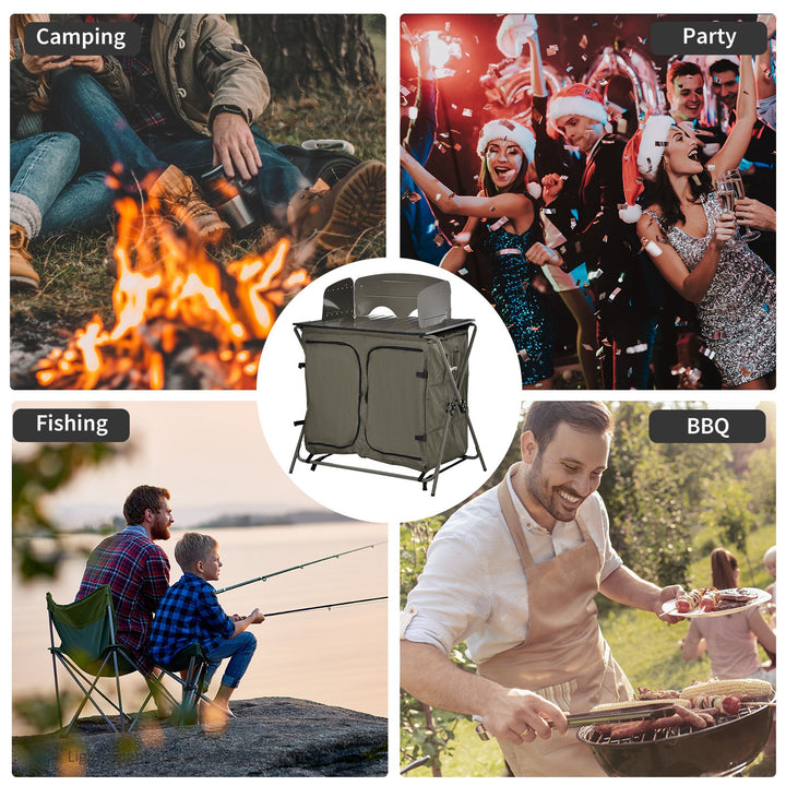 Camping Cupboard Foldable Camping Kitchen Storage Unit
