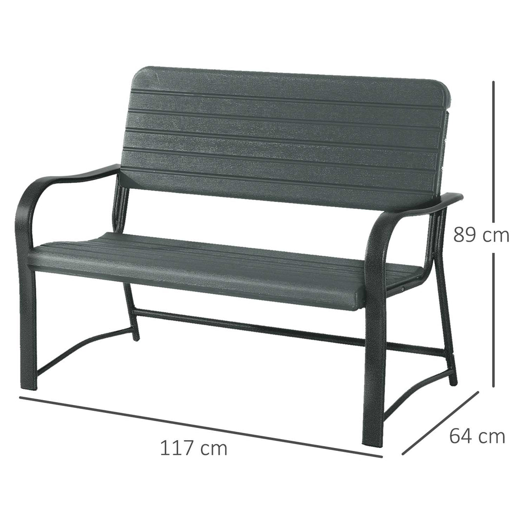 2 Seater Garden Bench Double Chair Outdoor Love Chair Patio Furniture. - Dark Green
