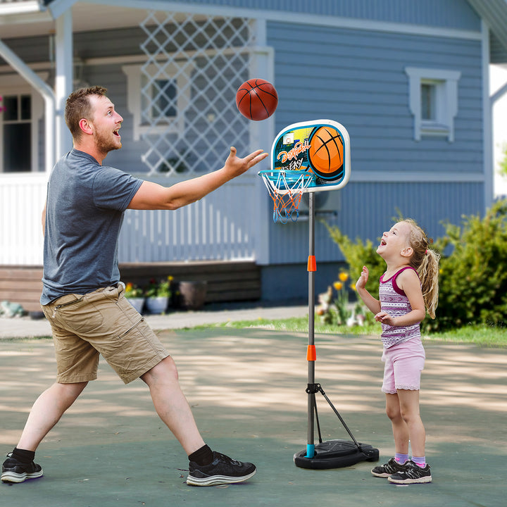 Kids Height Adjustable Aluminium Basketball Hoop Stand w/ Ball