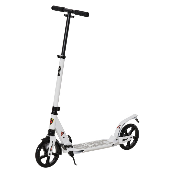 Folding Kick Scooter 2 Big Wheels Teens Adult  14+ Adjustable Ride On White