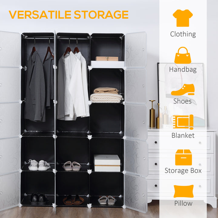 Cube DIY Wardrobe Portable Interlocking Plastic Modular Closet Bedroom Clothes Organiser Storage Cabinet