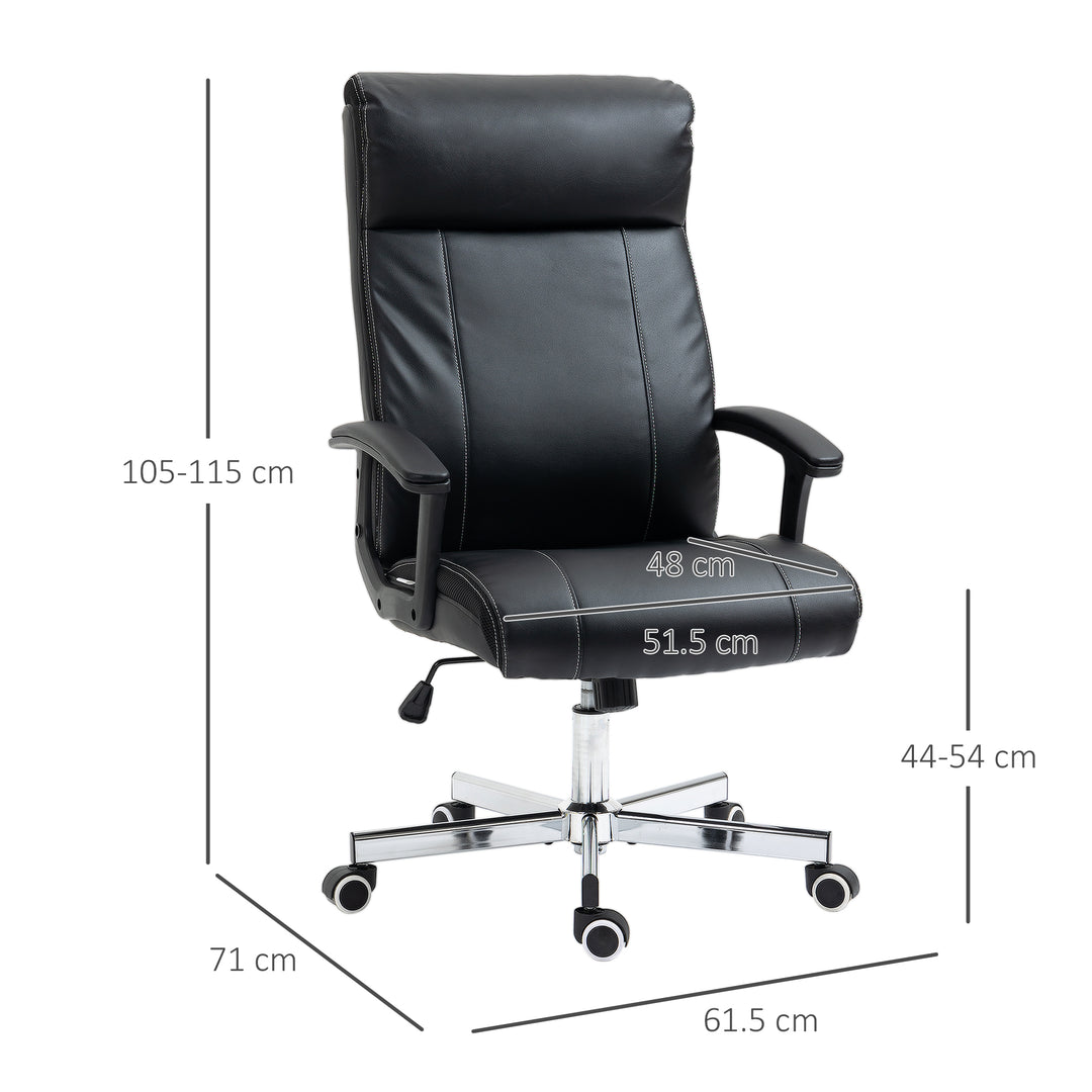 Massage Office Chair, High-Back VibrationComputer Chair with Tilt Function, Remote Control and Adjustable Height, Black