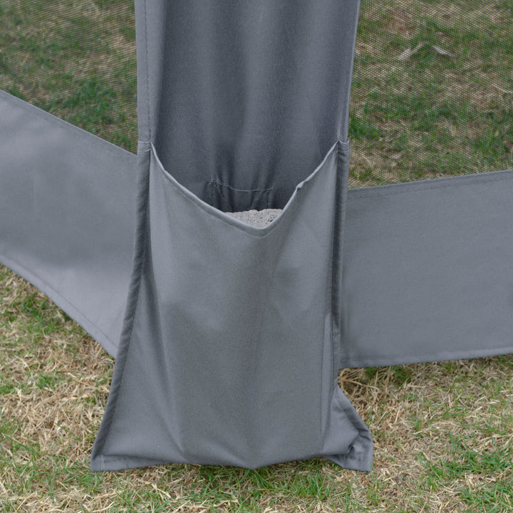 Outsunny 3.2m Canopy Rentals Pop Up Gazebo Hexagonal Canopy Tent Outdoor Sun Protection w/ Mesh Sidewalls, Handy Bag, Grey