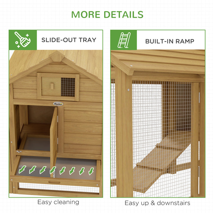 Chicken Coop Hen Cage Small Animal Hutch Nesting Box w/Outdoor Run 150.5 x 54 x 87 cm