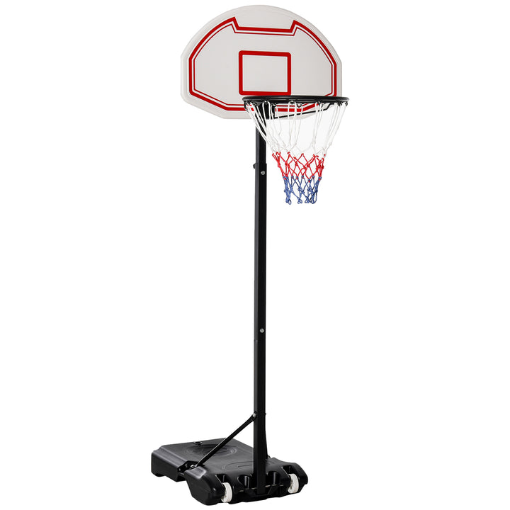 Portable Basketball Stand Net Hoop W/ Wheels-Black/White