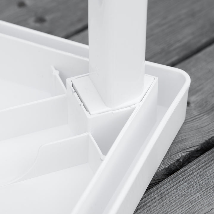 Garden Side Table Outdoor Square Coffee End Table for Drink Snack, White