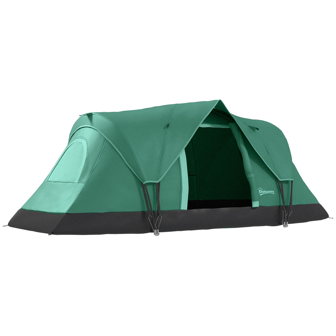 5-6 Man Dome Camping Tent Hiking Shelter UV Protection 3000mm Water Resistant Tunnel Tent - Dark Green