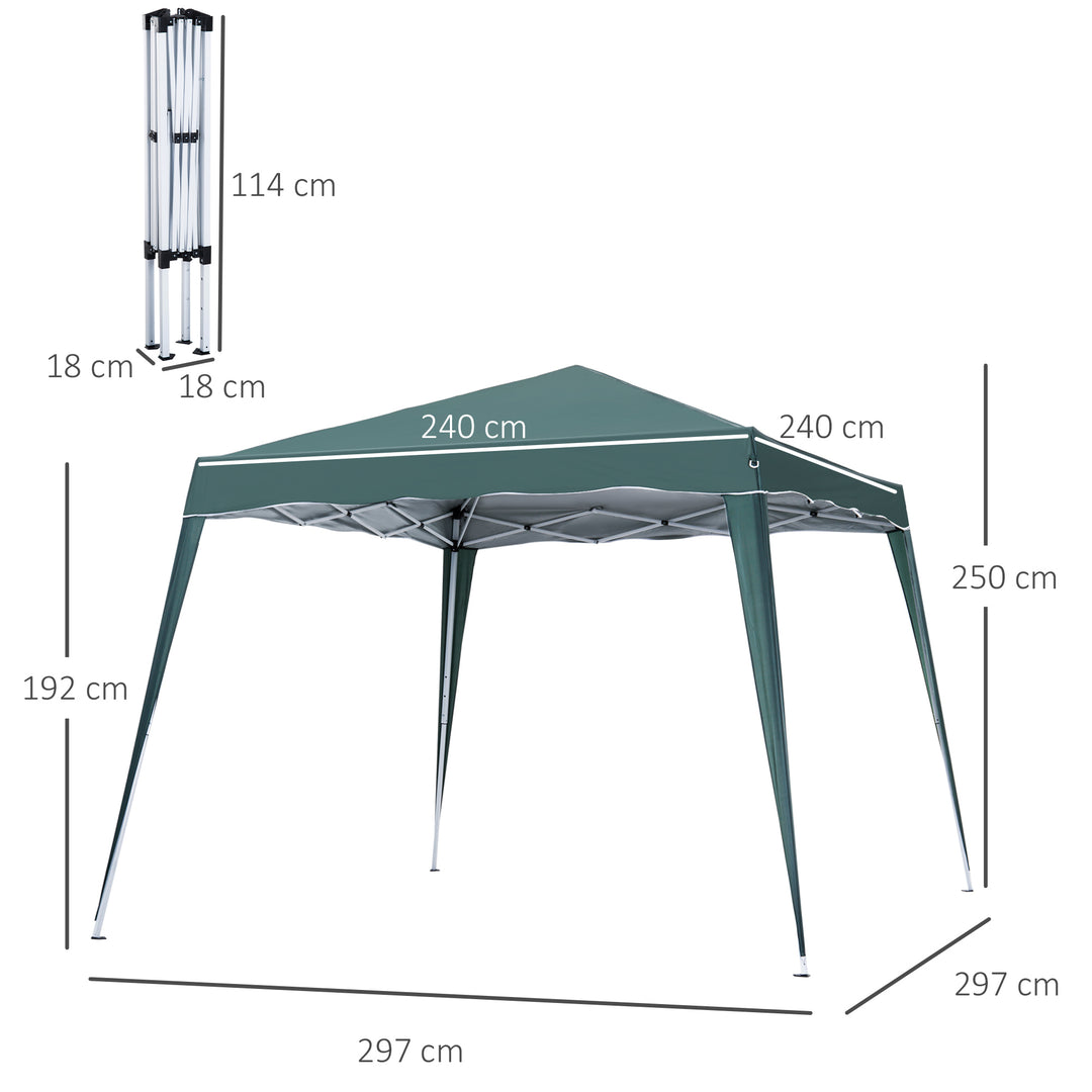 Pop-Up Tent,  3Lx3Wx2.4H m-Green