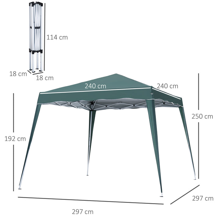 Pop-Up Tent,  3Lx3Wx2.4H m-Green