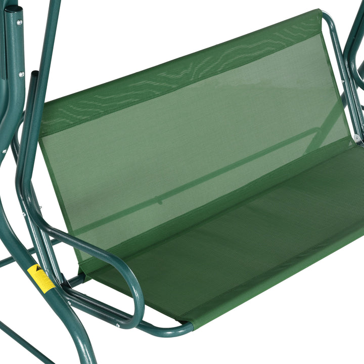 Steel 3-Seater Swing Chair w/ Canopy Green
