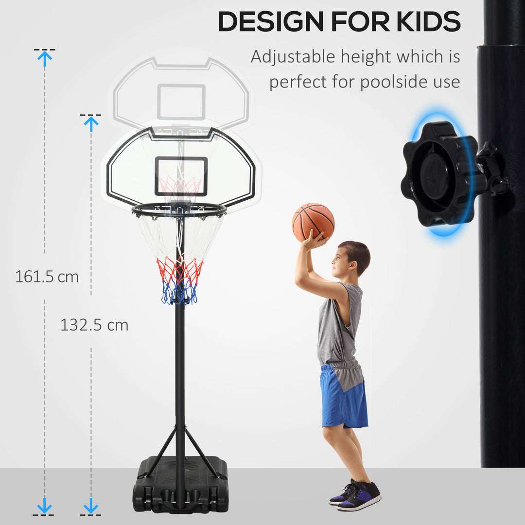 Basketball Stand 94-123cm Basket Height Adjustable Hoop For Kids Adults Suitable for Pool Side